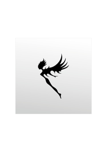 Folyo Sticker Melek Kanatları 50cm Uzunluk Siyah