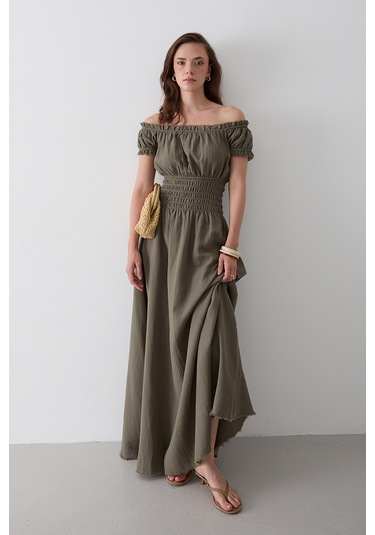 Çağla Büzgülü Elbise - 2002 Çağla