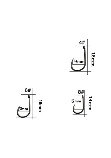 Kangvka Klasik Çelik Kuru Balık Olta Seti - 100g Ağırlık, 4/6/8 Numara İğneler, 3'lü Paket