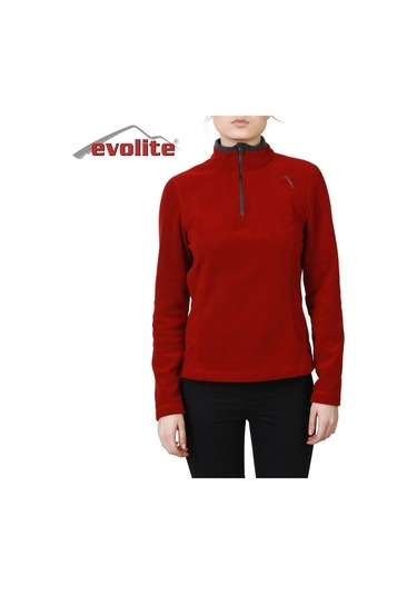 Evolite Fuga Kadın Mikro Polar Sweater - Bordo Çok Renkli
