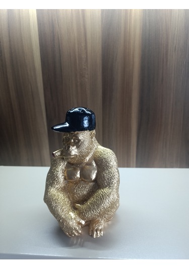 10cm -18cm Ebatlarında Kırılmaz Polyester,sarı Renk Goril Biblo