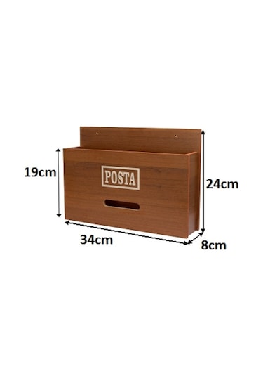 Ahşap Posta Ve Fatura Kutusu Ceviz Akça 2 Renk