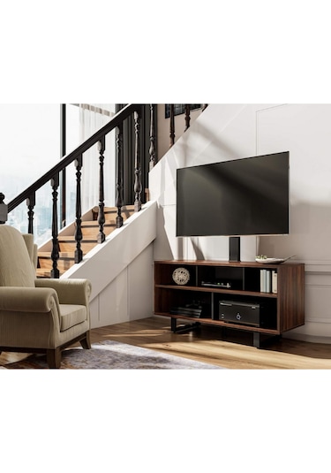 Fitueyes Tv Standı Ve Dolabı, 32-70 Inç Tv, Ayarlanabilir Yükseklik Ve Döndürme Tv Ünitesi Kahverengi