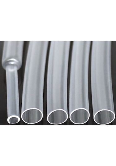 4cm Ø6,4mm Hazır Kesilmiş Parça Daralan Makaron Şeffaf 100adet