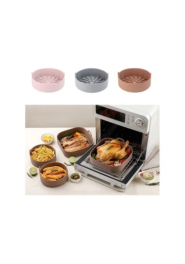 Bloomnest Hava Fritöz Silikon Paneli, Yağsız Pişirme Bandı, Mikro Kaplamalı, Gıda Güvenlikli Silikon Malzeme Gri