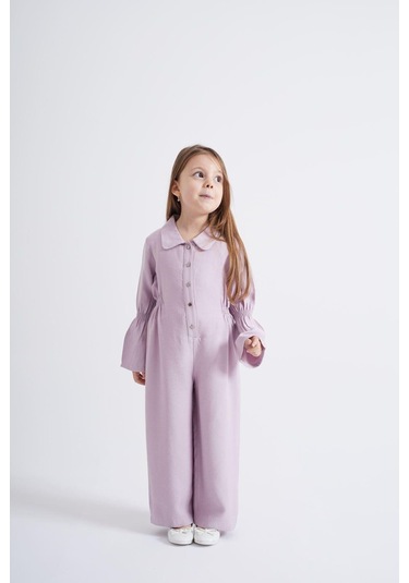 Oliventhekid Lila Lastikli Kız Çocuk Tulum Lila Lila