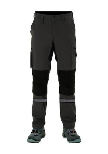 Şensel, Reflektörlü İş Pantolonu, Gri-Siyah -54E6282-İş Elbisesi Gri