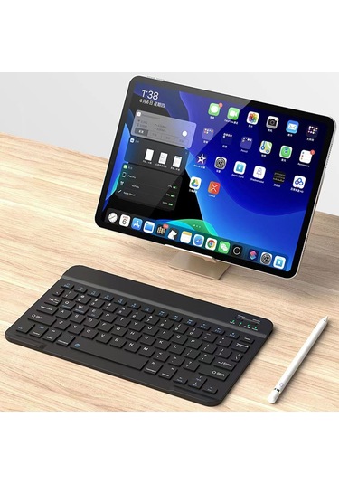 Springsun 10.1 İnç Kablosuz Bluetooth Klavye - 3 Sistem Uyumlu, Şarj Edilebilir, Taşınabilir Ve Renk Seçenekli