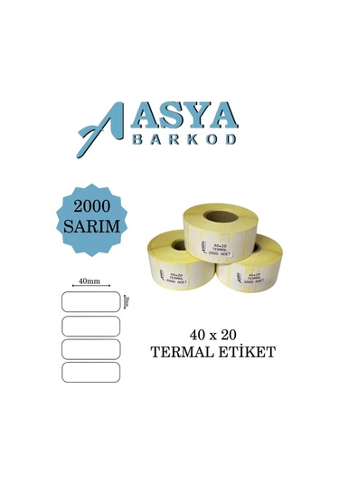 40 X 20 Termal Etiket 2000 Sarım