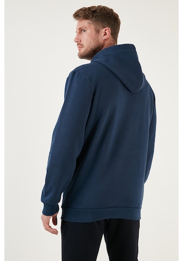 Buratti Regular Fit Kapüşonlu Kanguru Cepli Içi Tüylü Yumuşak Şardonlu Erkek Sweat 5905281 Indigo