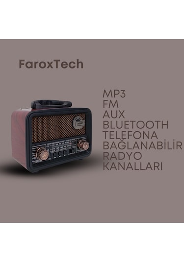 Nostaljik Radyo Fm - Mp3 - Bluetooth - Aux Telefona Bağlanabilir