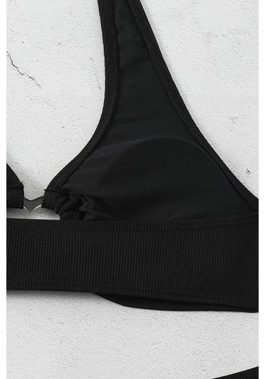 Angelsin Kalp Aksusuarlı Bikini Takım Çıkartılabilir Kaplı Siyah