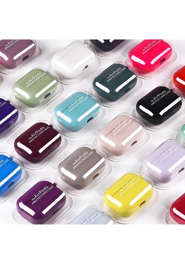 Airpods 1-2.nesil Uyumlu İçi Kadife Dışı Silinebilir Silikon Özel Kutulu Lansman Kulaklık Kılıfı Çok Diğer