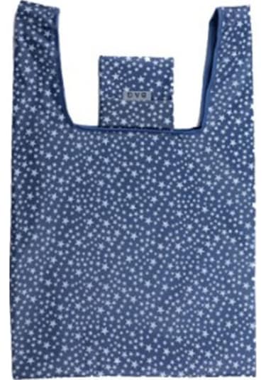 Sones Baskılı Katlanabilir Alışveriş Çantası Büyük Kapasiteli Saklama Poşetleri Koyu Mavi Gypsophila Diğer