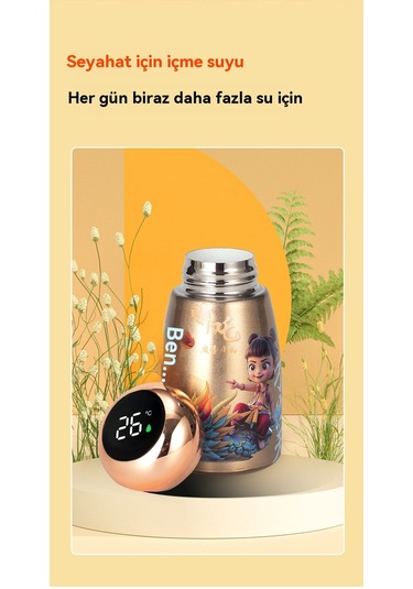 Jian Fan Nezha Termos Fincan Gri Altın