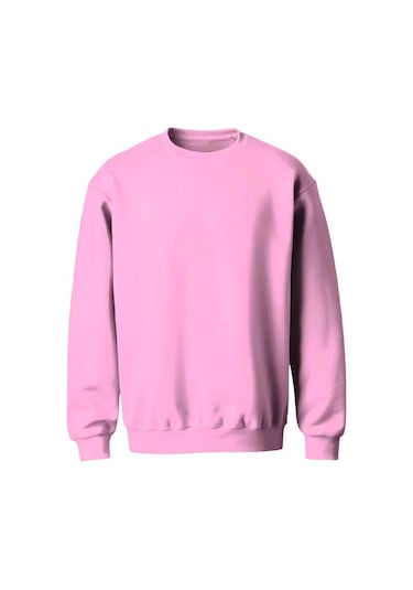 Erkek Bisiklet Yaka Relax Fit Kalıp 2 İplik Mevsimlik Baskısız İnce Sweatshirt Ekru