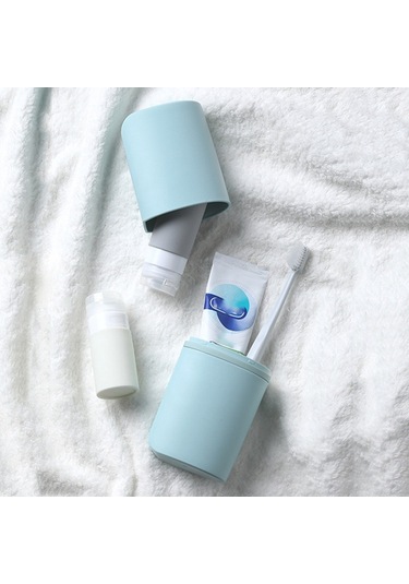 Sones İş Seyahatleri İçin Taşınabilir Diş Fırçası Kapları Kapaklı Yaratıcı Ağız Suyu Kapları, Stil: Alt Şişeli Gri Beyaz