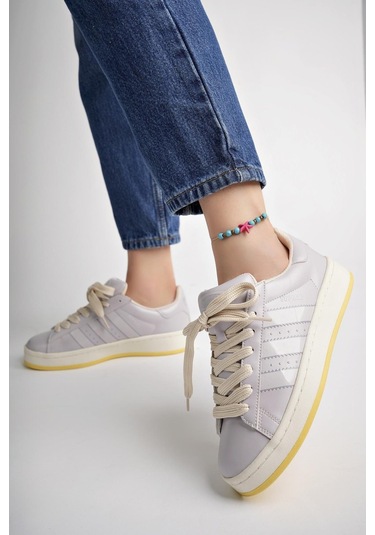 Muggo Kampus Garantili Kadın Ortopedik Günlük Bağcıklı Yürüyüş Koşu Sneaker Spor Ayakkabı 001