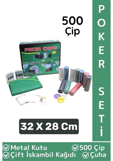 Luxery Blackjack Texas Holdem Casino 500 Poker Çipi Çift İskambil Kağıdı Metal Kutu Poker Oyunu Seti
