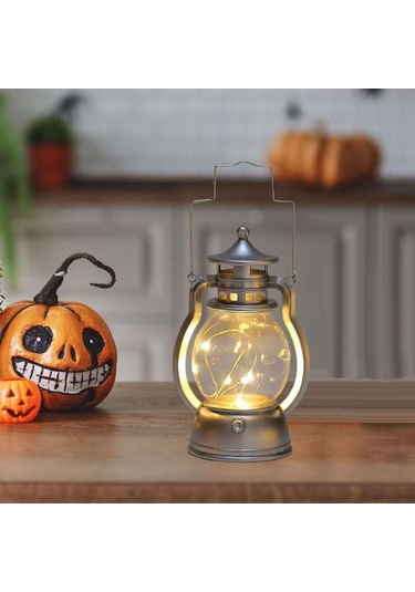 Suntek Dekoratif Yağ Lambası Noel Led Fener Lamba Ev Gümüş Diğer