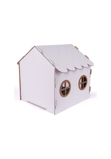 Ahşap Özel İsim Baskılı Dekoratif Köpek Evi-kulübesi, Küçük Irk Köpekler İçin Kulübe, Köpek Kulübesi Beyaz-kahverengi