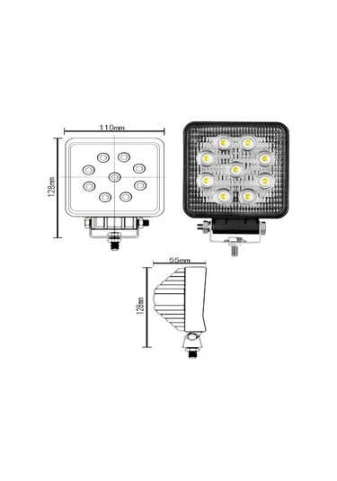 Led Kare Çalışma Lambası 9 Ledli - 201610