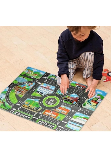 Zhltoys Çocuk Oyun Matı Mutlu Şehir Hayatı 83x57 Cm