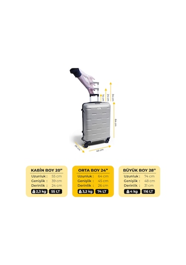 Biggdesign Moods Up Tsa Kilitli 24" Abs Gövdeli Valiz Orta Boy-gümüş