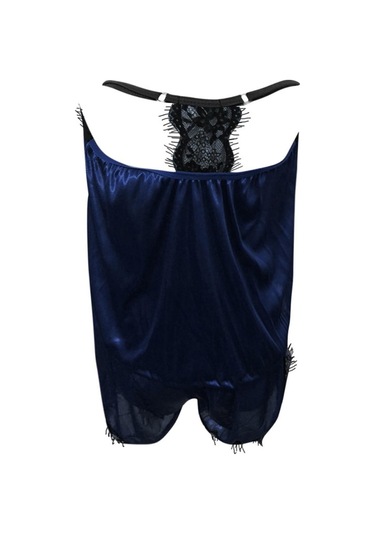 Mavi Kadın Kolsuz Askı Gecelikler Pijama Pijama Takımı Kadın İç Giyim Zh Mavi