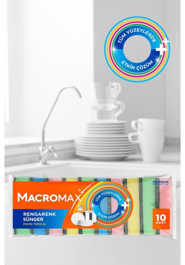 Rengarenk Sünger - 10x2 20 Adet