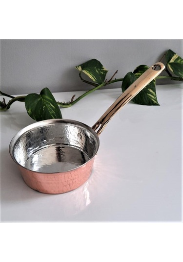 1,2 Mm Kalın Dövülmüş Trabzon İşi Bakır Sosluk Tava