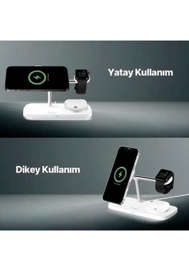 Ttec Aircharger Trio Pro Qi2/magsafe Özellikli 15w İphone Uyumlu/android Özellikli 3 Ü 1 Arada İphone Uyumlu + App