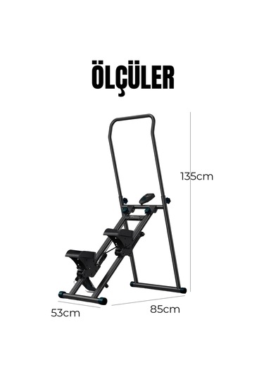 Robo Katlanabilir Dikey Tırmanma Egzersiz Aleti Yeni Versiyon Siyah