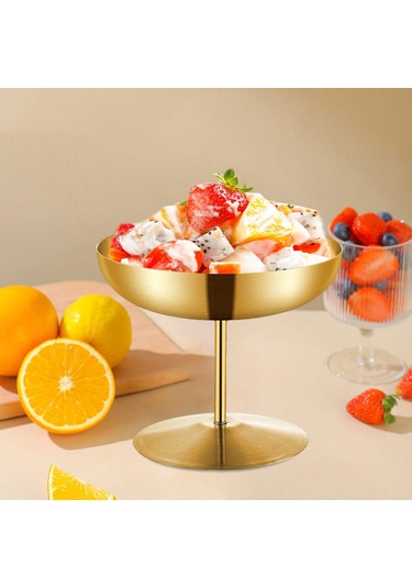 Suntek Paslanmaz Çelik Dondurma Kupası Düğün İçin Zarif 250ml Altın
