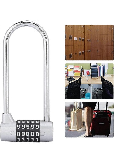 Haneli Şifreli Asma Kilit Alaşımlı Güvenlik U Şeklinde Kod Kilidi