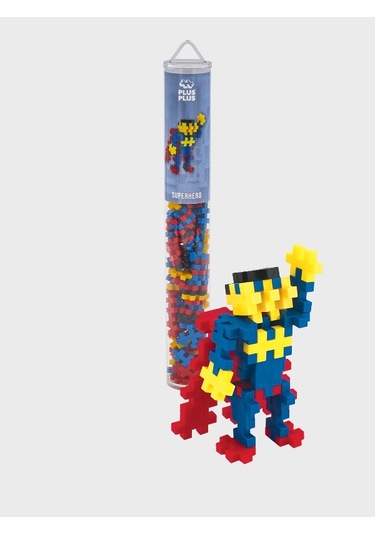 Plus - Plus Minecraft Temalı Silindir Kutuda Superhero - Süper Kahraman Lego Yapı Oyuncağı 100 Parça
