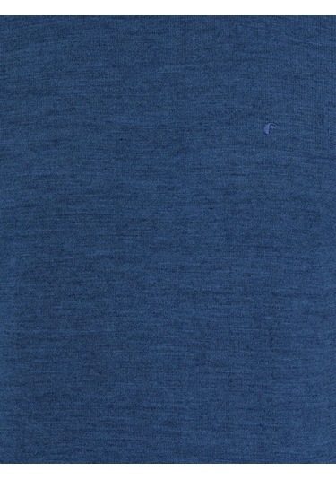 Cacharel İndigo Slim Fit Bisiklet Yaka Basic Triko Kazak Mavi
