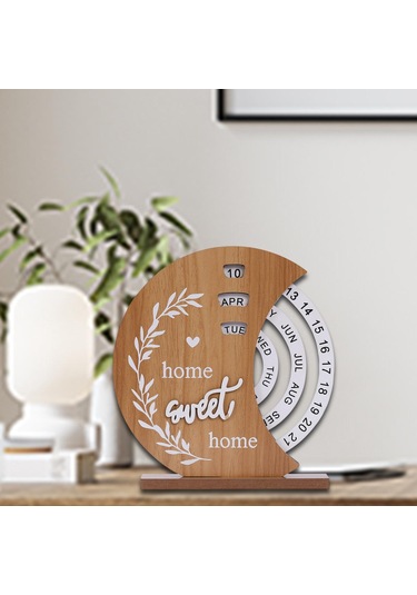 Suntek Ahşap Sürekli Takvim El Sanatları Masa Aksesuarları Ay
