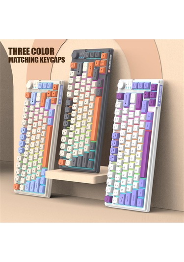 Maiyame Abs Plastik Renkli Arkadan Aydınlatmalı 81 Tuşlu Kablolu Usb Oyun Klavyesi - Mavi, Alacakaranlık, Menekşe