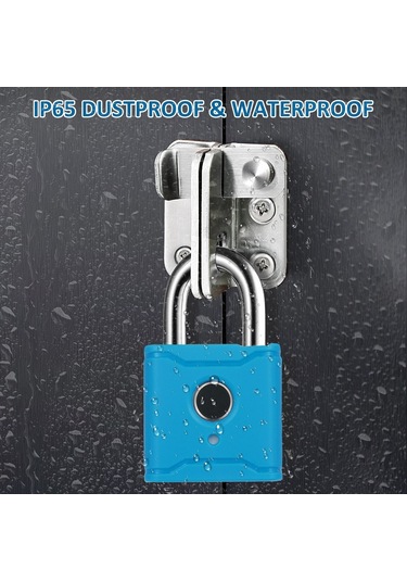 Jokmae Bluetooth Biyometrik Kilit, 20 Parmak Kaydı, Mavi, T1004d Model