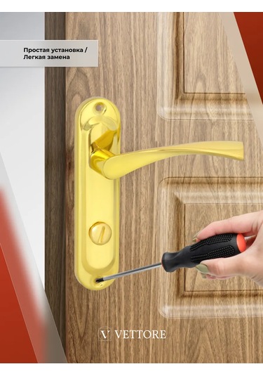 Vettore Altın Kaplamalı Plakada Kapı Kolu 142943423