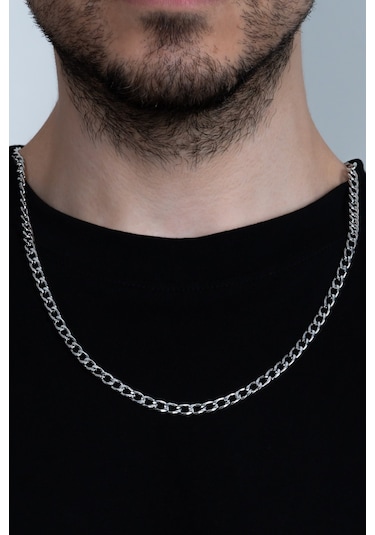 Gurmet Erkek Çelik Zincir Kolye Ince 4 Mm 56 Cm Eck06