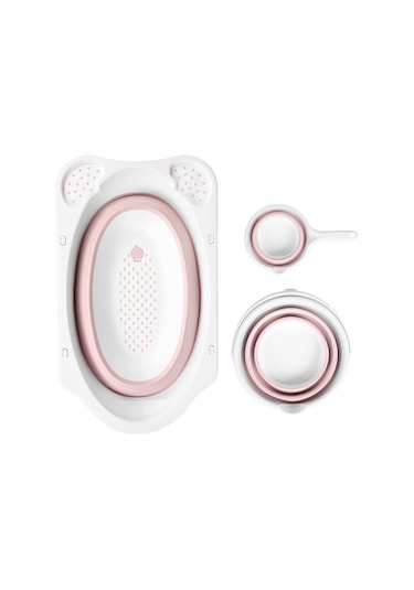 Hobby Life Katlanır Küvet Ve Bebek Yıkama Banyo Seti Pembe