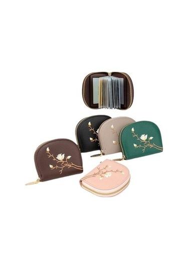 Trendooze Linjinxu Gri Nakış Yarı Daire Kapasiteli Kart Yuvası Kimlik Çoklu Tutucu Diğer