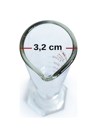 ACHEM 100ml Cam Mezür Uzun Form Kırmızı Skala