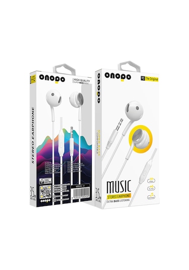 Onopo V1 Extra Bass Stereo Mıknatıslı Kablolu Kulak İçi Kulaklık
