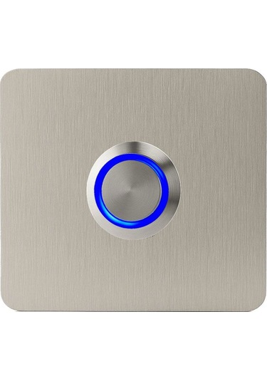 Lockway Z402m Paslanmaz 304 Kare Zil Butonu 60x60mm Mavi Led