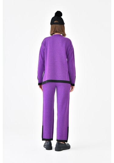 Ftz Women Kadın Çizgi Detaylı İkili Takım Mor 20631-mor Mor