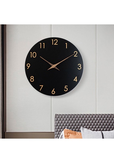 Homyl Duvar Saati 10 ''dekoratif Basit Sessiz Dekor Oturma Odası Siyah