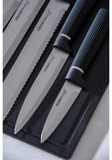 Cooper 10 Parça Standlı Kesme Tahtası Ve Bıçak Seti Siyah